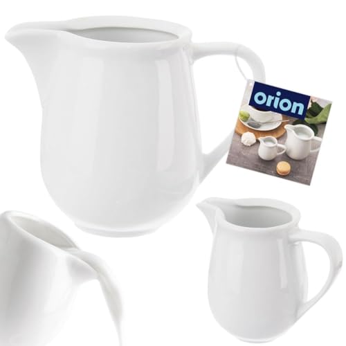 Orion group - Porzellan-Milchkännchen 260 ml - Milchkännchen - Sahnekännchen - Milchkanne Kännchen aus Porzellan - Milk jug - Klein mit Griff - weiß von orion group