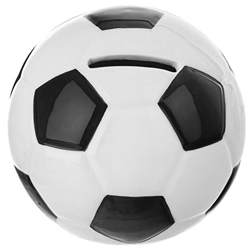 orion group Sparschwein Fußball Spardose Keramik-Sparbüchse Kinder-Spardose Schwarz-Weiß 10 cm von orion group