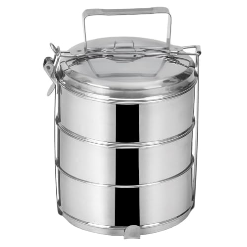 orion group Tragbarer Lebensmittelbehälter Mehrzweck-Kochgeschirr Camping-Kochgeschirr Thermobehälter 3-stufig 3x1,3 L von orion group