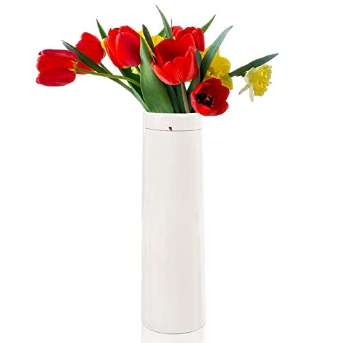 Vase Deko-Vase Blumenvase Blumentopf Blumenschale Keramik-Vase weiß Herzen von orion group