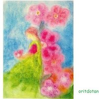 Blumenfee Kunstdruck Nadelgefilzte Malerei von oritdotan