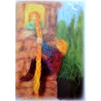 Rampuzel - Kleiner Druck Meines Original Nadel Gefilzten Wollteppichs Greems Märchen von oritdotan