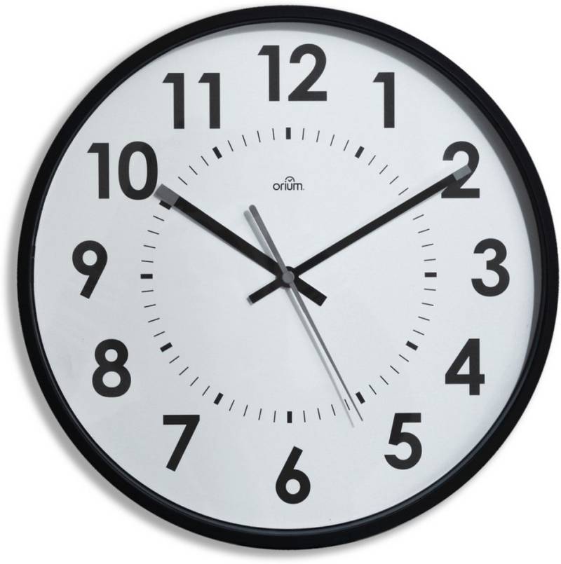 orium Uhr Wanduhr lautlos Durchmesser 30cm schwarz von orium