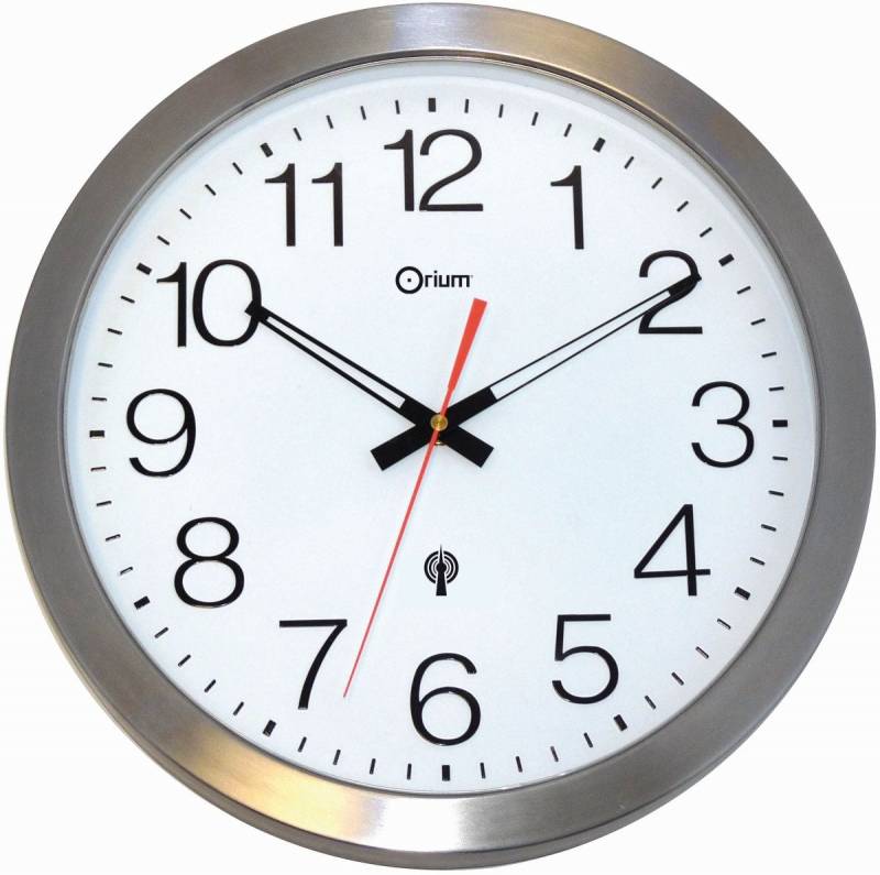 orium Uhr Wanduhr wasserdicht funkgesteuert Edelstahl Durchmesser 35 cm von orium