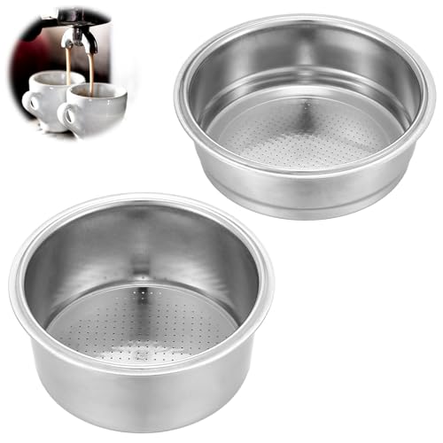 Oruola 2 Stück 51mm Sieb Kaffeesieb Filterkorb Espresso Sieb,51mm Einschichtiges Filterkorb aus Edelstahl,Wiederverwendbar Ersatz Kaffeefilterkorb mit Delonghi,Breville Espressomasch Oruola 2 Stück 51mm Sieb Kaffeesieb Filterkorb Espresso Sieb,51mm Einschichtiges Filterkorb aus Edelstahl,Wiederverwendbar Ersatz Kaffeefilterkorb mit Delonghi,Breville Espressomasch von oruola