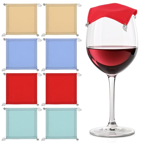 Oruola Weinglasabdeckungen – 8er-Set, atmungsaktive Polyester-Schleier, Getränkeabdeckungen, um Insekten fernzuhalten, Getränkeabdeckung für Sicherheit, perfekt für Veranstaltungen im Freien von oruola