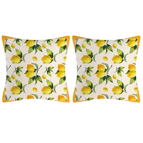 osiuujkw 2 Teile/Satz Zitrone Deco Outdoor Kissen Abdeckung Für Garten Balkon Sofa Kissen Decor Outdoor Kissen Abdeckung 45 X 45cm Gelb, B osiuujkw 2 Teile/Satz Zitrone Deco Outdoor Kissen Abdeckung Für Garten Balkon Sofa Kissen Decor Outdoor Kissen Abdeckung 45 X 45cm Gelb, B von osiuujkw