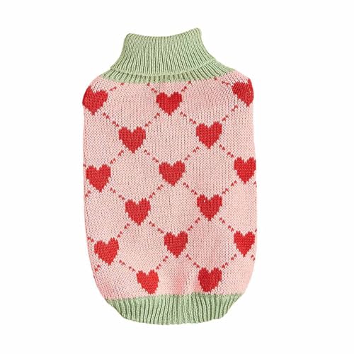 osiuujkw Hundepullover Winterpullover Sanfte Bündchen Warme Kleidung Herz Hundepullover Acrylstoff Vier Größen Haustiere von Verschiedenen, L von osiuujkw