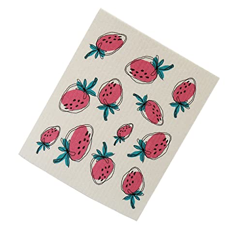 osiuujkw Küchenreinigungstuch, Geschirr, sauberes Werkzeug, Geschirrtücher mit schönen Mustern, Kleine Erdbeere von osiuujkw