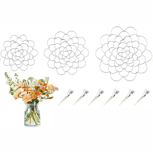 osiuujkw Robuste Blumenpflanze mit Anti Draht Effekt in verschiedenen Größen, damit die Blumen aufrecht stehen, für Familienfeiern, Partys und Hochzeitsdekorationen, silbrig von osiuujkw