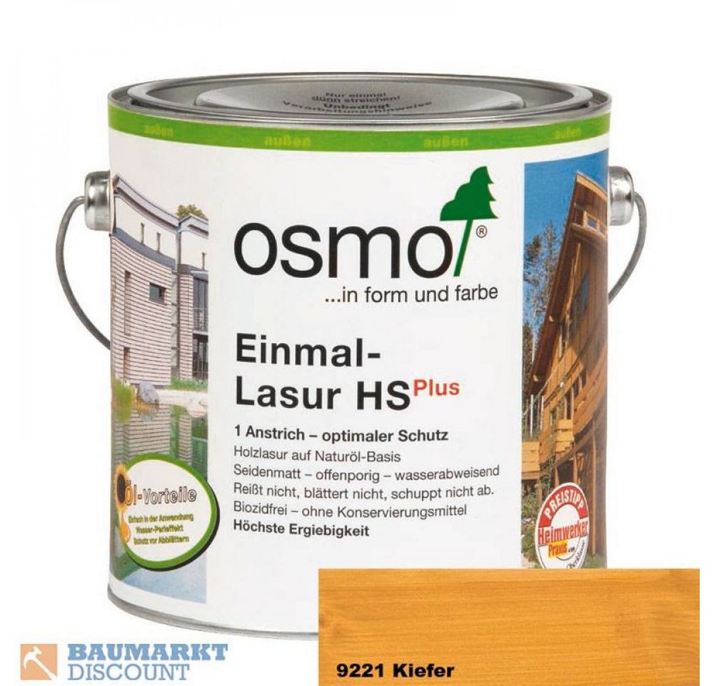 osmo Holzschutzlasur Osmo Einmal-Lasur HS plus 2,5 ltr. 9221 Kiefer osmo Holzschutzlasur Osmo Einmal-Lasur HS plus 2,5 ltr. 9221 Kiefer von osmo