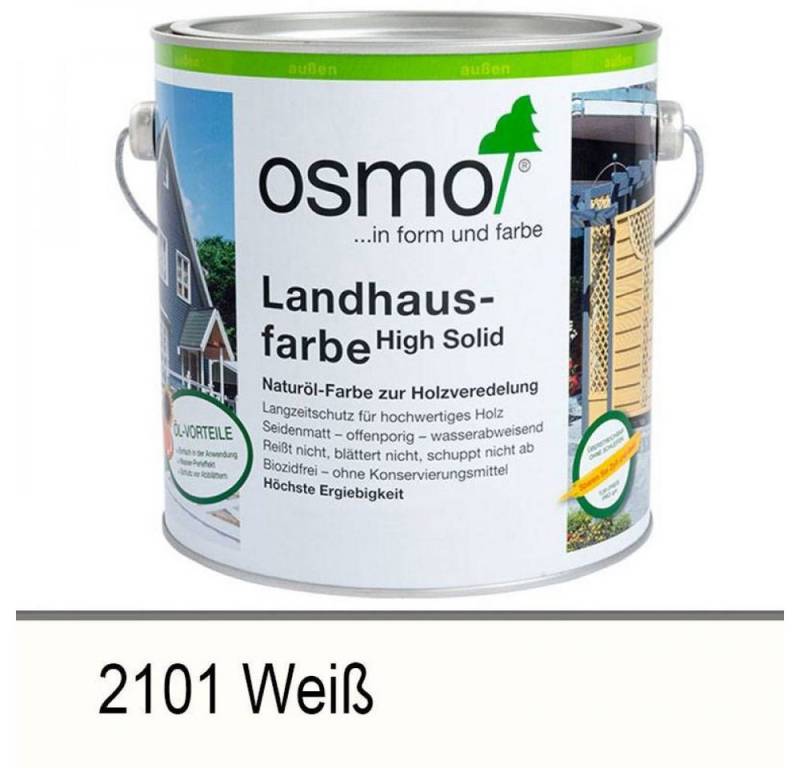 osmo Holzschutzlasur Osmo Landhausfarbe 2.5 Ltr Weiß von osmo