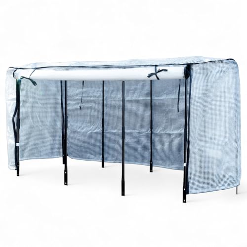 Gewächshausaufsatz Hochbeet Garten Balkon 195 x 60 x 90cm | pulverbeschichtetes Metall - Textilverstärkte Folie - Lichtbrechung schützt vor Verbrennungen von osoltus