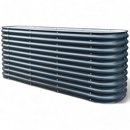 Hochbeet Garten Balkon optionaler Gewächshausaufsatz | stahlverzinktes & pulverbeschichtetes 0,6mm Metall anthrazit - Edelstahlschrauben (800L Hochbeet) von osoltus