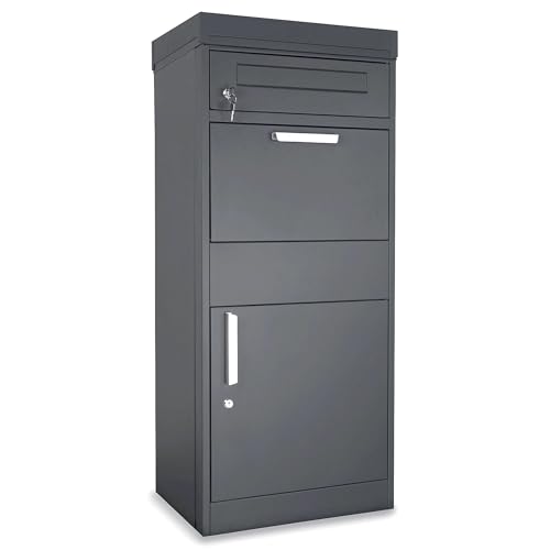 Paketbox mit Zeitungsfach abschließbar | moderner Standbriefkasten Metall | Postkasten pulverbeschichtet anthrazit 7016 Paketbox mit Zeitungsfach abschließbar | moderner Standbriefkasten Metall | Postkasten pulverbeschichtet anthrazit 7016 von osoltus