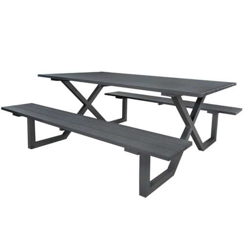 osoltus Alu Picknick Gartentisch Bank Naples anthrazit 180cm von osoltus