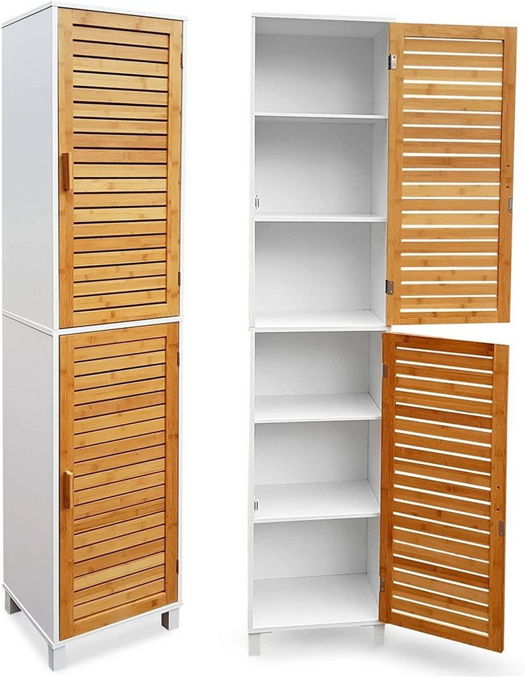 osoltus Badregal osoltus Badregal Hochschrank 190cm Wandschrank Bambus Aarhus von osoltus