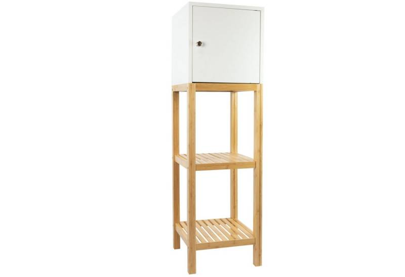 osoltus Badregal osoltus Badschrank Badregal 114cm Kobe Bambus / weiß von osoltus