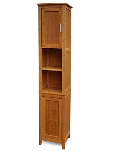 osoltus Bali Bambus Badschrank Braun Hochschrank Badregal braun 190 cm Badezimmer von osoltus