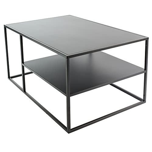 osoltus Cube Industrial Beistelltisch Couchtisch aus Metall schwarz 90x60x45 cm von osoltus