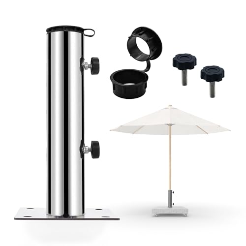 osoltus Edelstahl Standrohr | Schirmständer für Granit-/Betonsockel 41-51 mm | 4 Bohrungen von osoltus