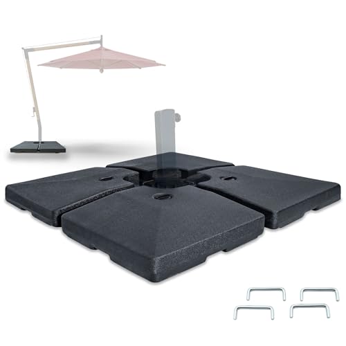 osoltus 4 x Einlegeplatten Ampelschirm Kreuzfuß befüllbar 92kg von osoltus