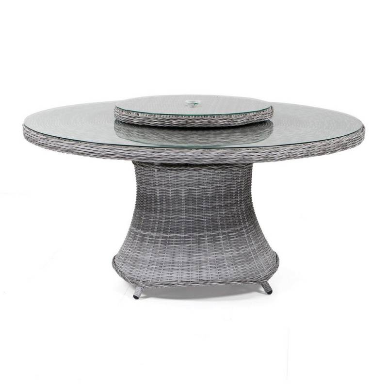osoltus Gartenlounge-Set osoltus Hayling Korbgeflecht Gartentisch mit Glasplatte grau von osoltus