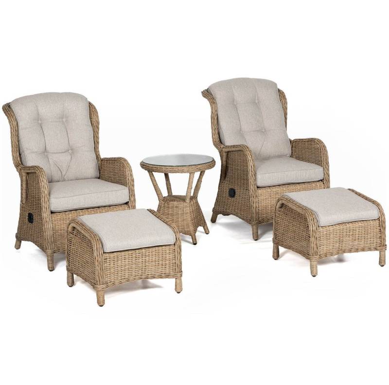 osoltus Gartenlounge-Set osoltus Sandy Beach Set Alu Korbsessel Ohrensessel verstellbar 5 tlg von osoltus