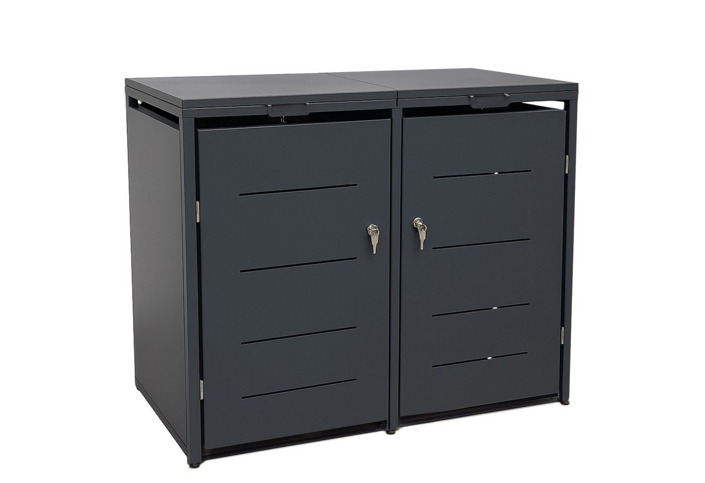 osoltus Gerätehaus Metall Mülltonnenbox 2er Mülltonnenverkleidung B132cm H118cm Conta von osoltus