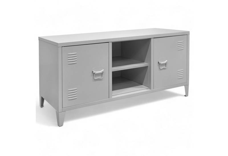 osoltus Raumteiler Industrial Sideboard Stahl Schrank Lowboard Spind 120x40x58cm sandgrau von osoltus