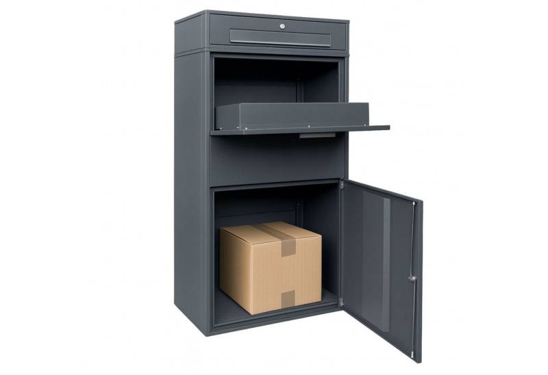 osoltus Standbriefkasten Paketbox XXL Briefkasten Standbriefkasten 150cm hoch anthrazit RAL7016 von osoltus