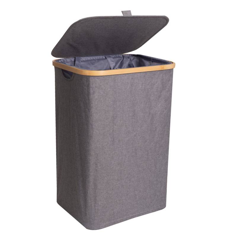 osoltus Wäschesortierer osoltus Wäschesortierer Nelson 1-Fach Wäschekorb Bambus grau 60cm von osoltus