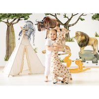 Safari Dschungel Wandaufkleber, Savanna Elefant, Wandtattoo Für Kinder, Giraffe Kinderzimmer Dekor von osomhome