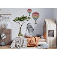 Savanna Wandaufkleber, Kinderzimmer Dekor Mit Safari Thema, Zebras Tier Wandtattoo von osomhome