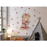 Wandtattoo Sterne, Hirsch, Sterne Wandtattoo, Mädchen Kinderzimmer, Schälen Und Aufkleben, Zimmer Dekoration, Sticker Für Ein von osomhome