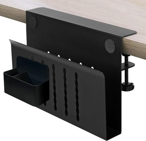 osseph Aufbewahrung unter dem Schreibtisch – Klemmbarer Schreibtisch-Organizer mit magnetischem Stifthalter, verstellbarer Laptop-Halter für Datei-Kabel-Management, 10 kg Kapazität von osseph