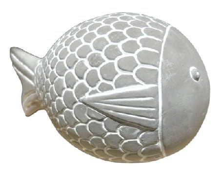 Betonfisch Nemo BZW Betonfischschale Barracuda grau Weiss - Zeitloses Design für maritimes Flair in Ihrem Zuhause! (Betonfisch Nemo 17,5x11,5x11cm) von osters muschel-sammler-shop
