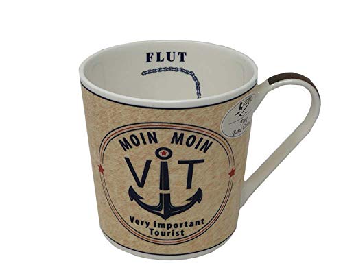 Kaffeebecher ┼ Teebecher ┼ VIT-VIP ┼ Motiv Sylt ┼ Sylter Becher ┼ Strandtasse-Becher ┼ Inhalt 300ml ┼ Moin Moin von osters muschel-sammler-shop