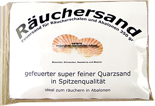 Räucherzubehör - Räuchersand BZW Feuersand in gefeuerter Spitzenqualität // Räucherschale -Abalone mit Einer idealen Größe von 13-16cm - osters muschel-sammler-shop (Räucher-Sand) von osters muschel-sammler-shop