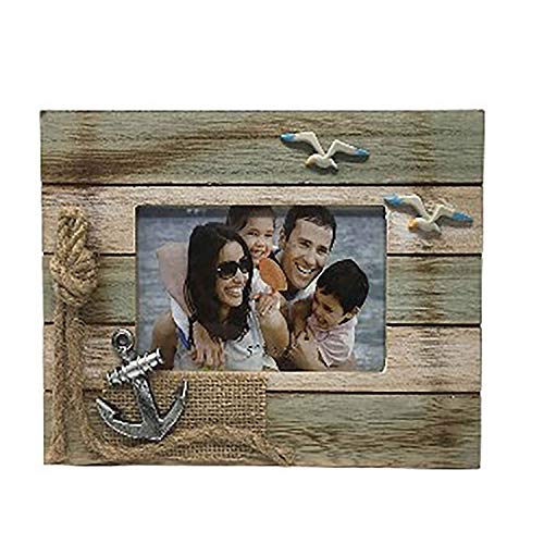 maritime Holz Serie Shabby ┼ Bilderrahmen diverse Ausführungen ┼ Holz Boje ┼ Leuchtturm ┼ Anker (Bilderrahmen mit Anker 19x13cm) von osters muschel-sammler-shop