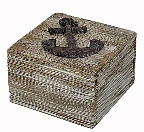 maritime Holz Serie Shabby ┼ Leuchtturm ┼ Anker ┼ Steuerrad ┼ Schatz-Truhe ┼ Bilder-Rahmen ┼ Deko - Nautic ┼ exklusive Artikel (Holztruhe 12x12cm) von osters muschel-sammler-shop