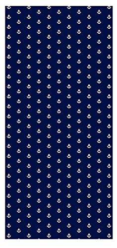 osters muschel-sammler-shop Anker Strandtuch ┼ Beach Towel ┼ maritimes Duschtuch ┼ Motiv Anker - blau/Weiss (Anker blau/Weiss klein) von osters muschel-sammler-shop