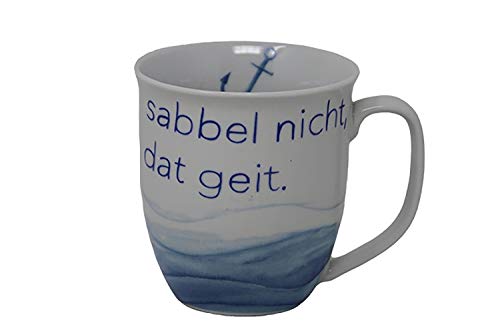 osters muschel-sammler-shop Becher / Krug / Teebecher Sylt ┼ Porzellan 9,7x9,5cm┼ 300ml ┼ Maritim Strand ┼ Sprüche (Sabbel nicht dat geit) von osters muschel-sammler-shop