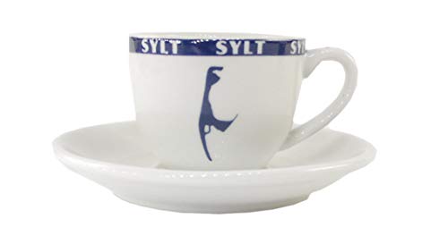 osters muschel-sammler-shop Expresso Tasse ┼ Kaffeebecher ┼ Teebecher ┼ blau-Weiss ┼ Syltmotiv ┼ Motiv Sylt ┼ Sylter Becher ┼ Strandtasse-Becher, All Over (Expresso Tasse mit Untertasse) von osters muschel-sammler-shop