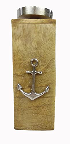 osters muschel-sammler-shop Metall Aufsteller Mangoholz ┼ Anker oder Segel-Boot/Schiff ┼ MEERzeit - Moin mit Anker ┼Maritime Deko für Haus und Bad (Kerzenständer Anker 21cm) von osters muschel-sammler-shop