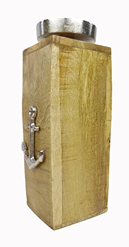 osters muschel-sammler-shop Metall Aufsteller Mangoholz ┼ Anker oder Segel-Boot/Schiff ┼ MEERzeit - Moin mit Anker ┼Maritime Deko für Haus und Bad (Kerzenständer Anker 25cm) von osters muschel-sammler-shop