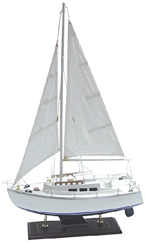 osters muschel-sammler-shop Modellyacht/Motoryacht/Modell-Holz-Segel-Schiff 35x11x59 cm / 1-Master des Schiffes - in Reiner Handarbeit hochwertig gefertigt (394607) von osters muschel-sammler-shop