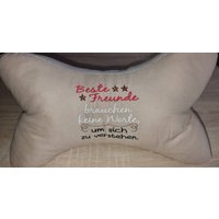 Leseknochen Lesekissen Bücherkissen Nackenkissen Tablettkissen Spruch Beste Freunde Mit Namen von ostseezauberei