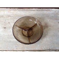 Vintage Veropa Runde Spiralglas Geteilte Schale Hergestellt in Frankreich von othersideofyesterday