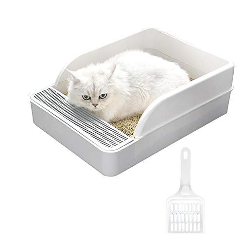 othulp Katzentoilette Katzentoilette Offen Katzentoilettenmatten Katzentoilette Katzenstreutablett klein Haustier Toilette Kätzchenstreutablett White von othulp